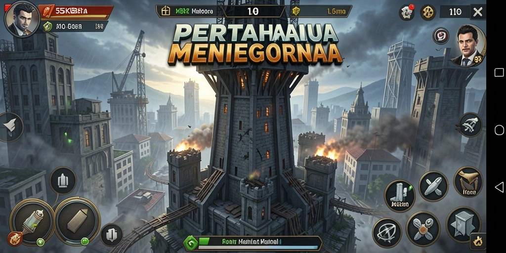 Screenshot utama 55KBET menampilkan gameplay Tower Defense yang seru.