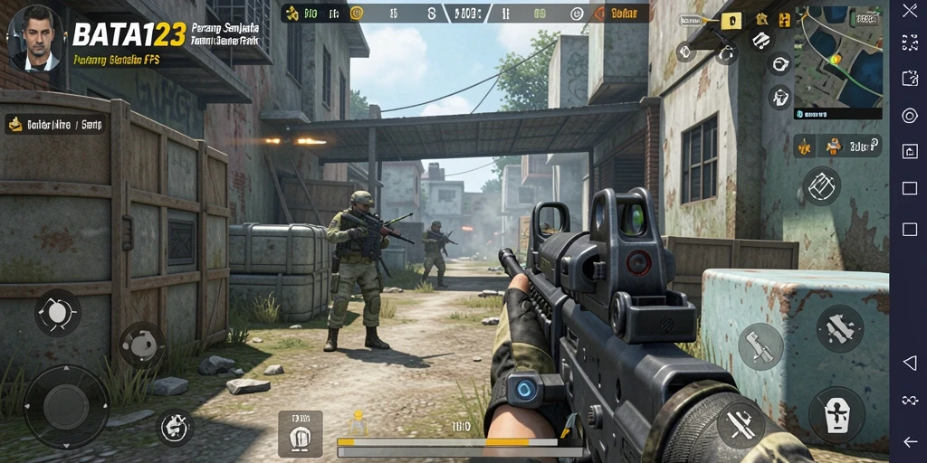 Tampilan gameplay seru dalam BATA123 saat bertempur.