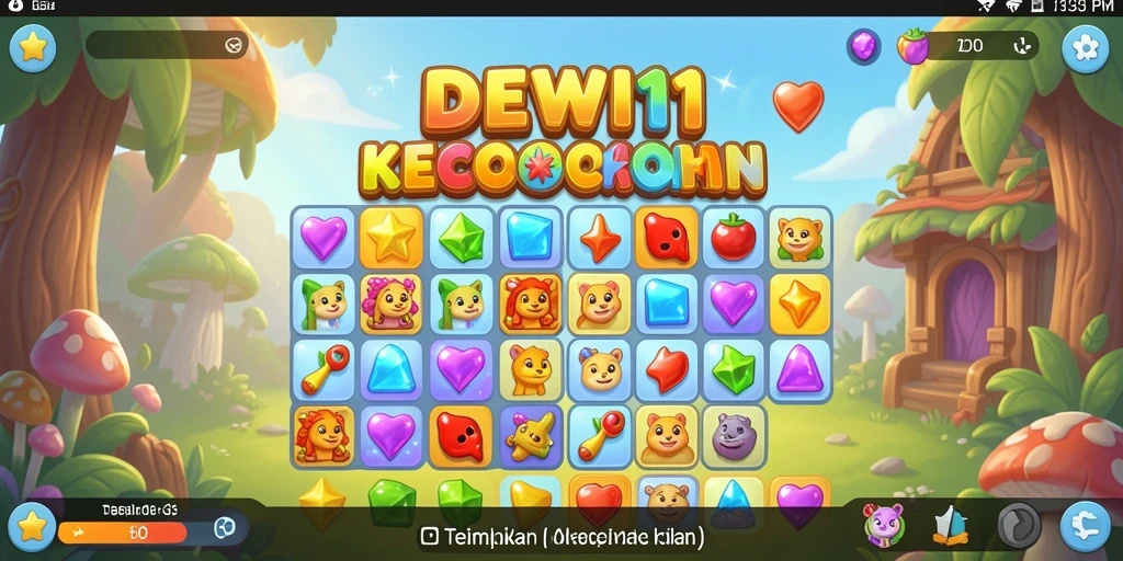 Tampilkan gameplay seru dari DEWI11 dengan objek berwarna-warni.