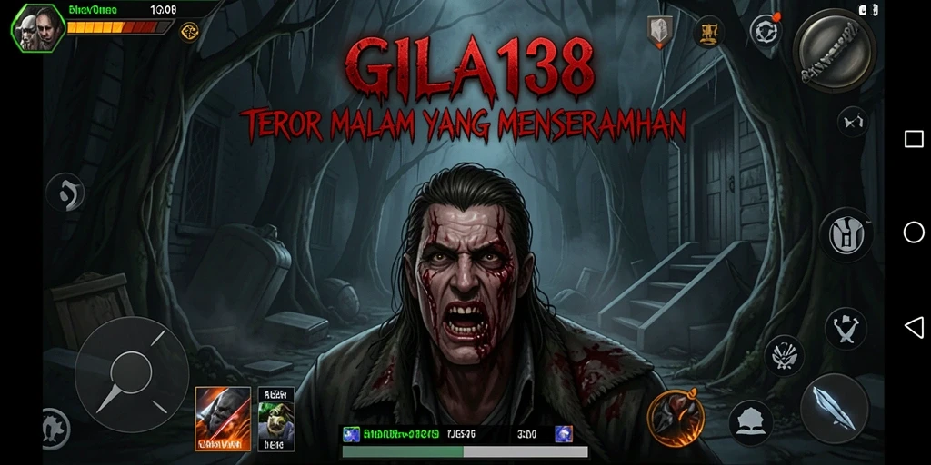 Screenshot gameplay GILA138 menunjukkan suasana menyeramkan yang mendebarkan.