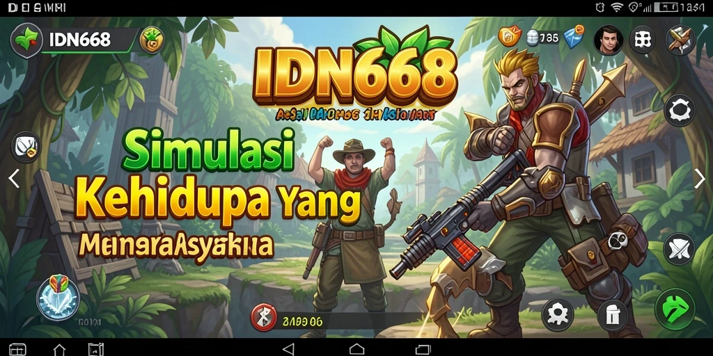 Tampilan gameplay IDN668 dengan interaksi karakter yang menarik.