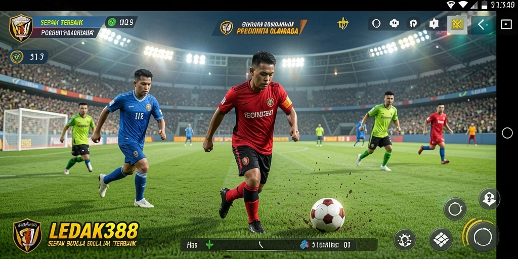 Tangkapan layar memperlihatkan aksi seru dalam permainan sepak bola.
