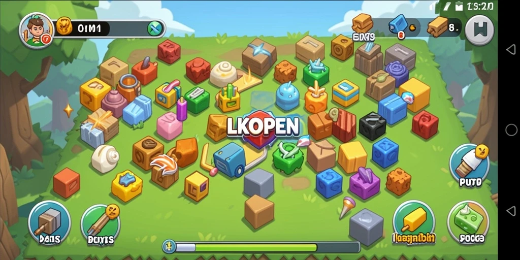 Screenshot LKOPEN menampilkan gameplay puzzle yang menantang dan menarik.