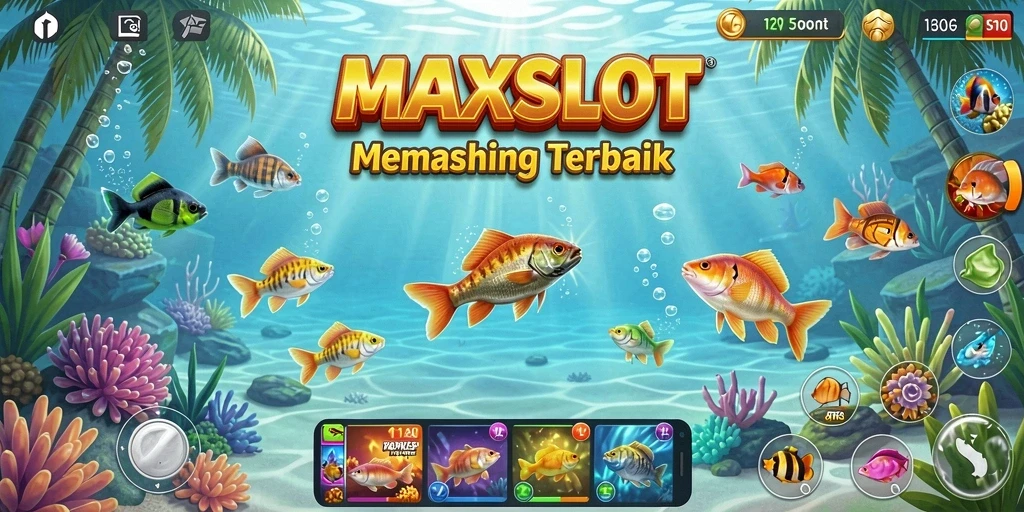 Screenshot gameplay MAXSLOT menampilkan aksi memancing yang mendebarkan.