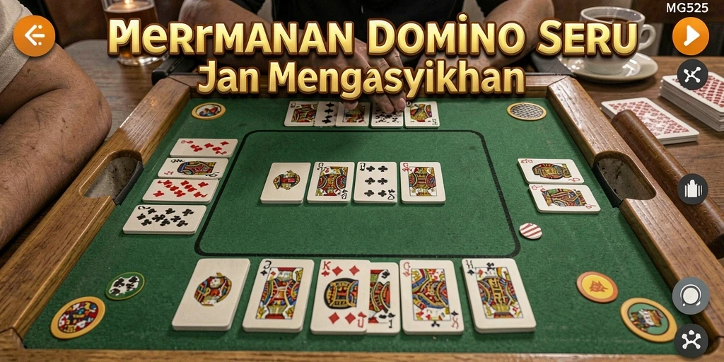 Tampilan gameplay seru dalam MG525 yang menampilkan permainan Domino.
