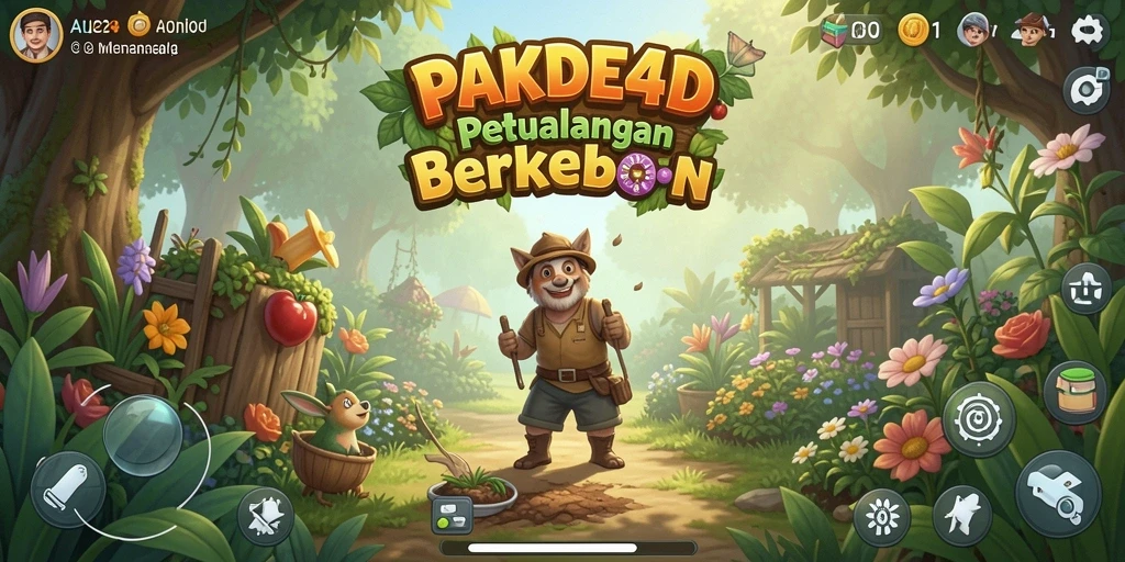 Tangkapan layar menunjukkan aktivitas berkebun di PAKDE4D dengan tanaman hijau yang subur.