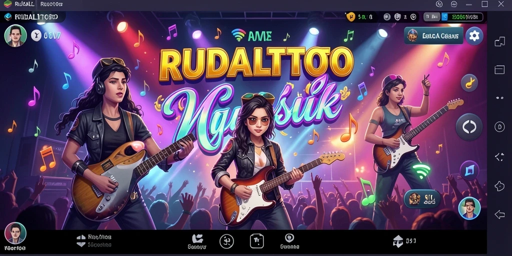 Tampilan gameplay yang menarik dari RUDALTOTO, menunjukkan interaksi musik.