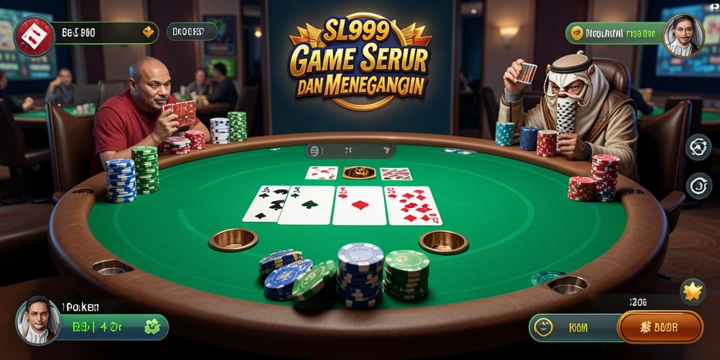 Tampilan gameplay SL999 yang menegangkan saat bermain Poker.