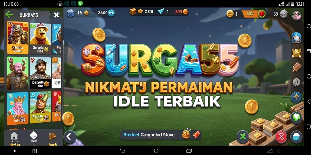 Tampilan gameplay SURGA55 dengan elemen Idle yang menarik.