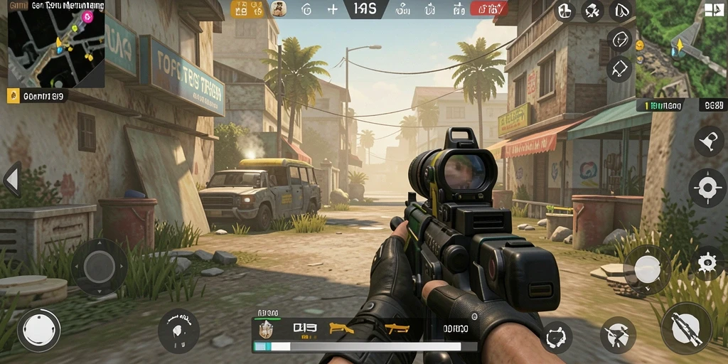 Screenshot gameplay TOPI189 yang menunjukkan aksi menegangkan dalam mode TPS.