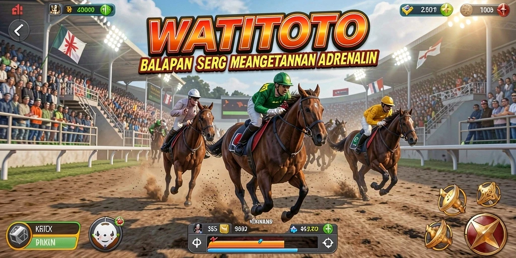 Screenshot WATITOTO menunjukkan aksi balapan yang mendebarkan.