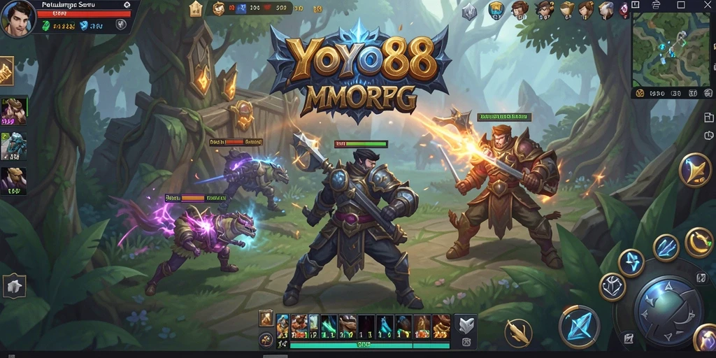 Tampilan layar permainan <strong>YOYO88</strong> menunjukkan aksi epik dalam dunia MMORPG.